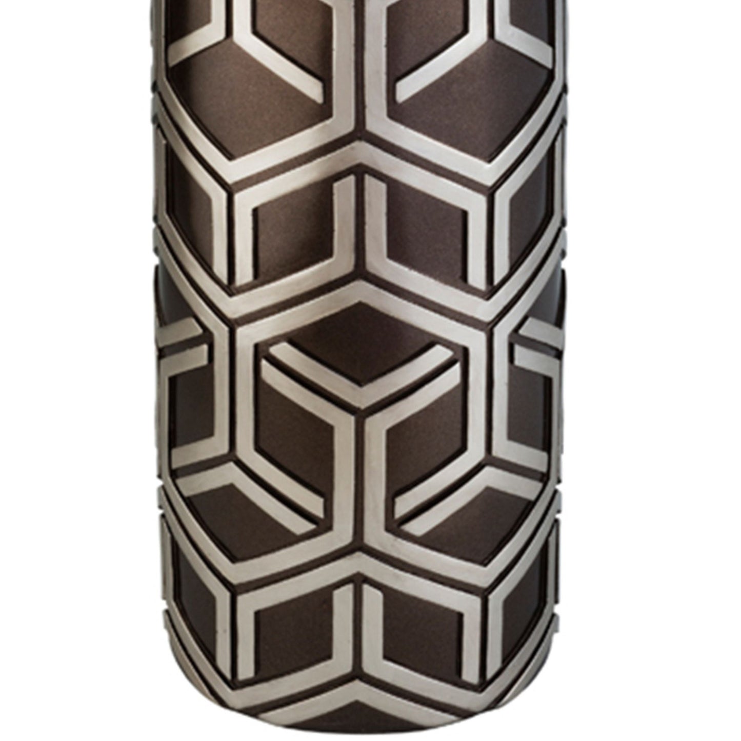 22" Tall Decorative Chestnut and Silver Weave Design Vase