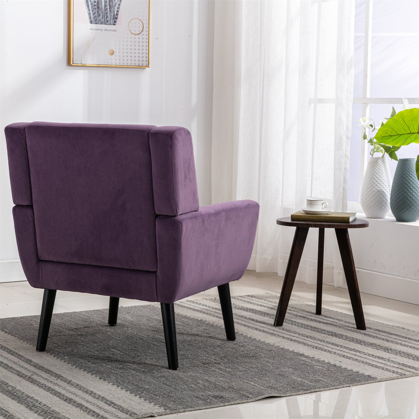 Purple Velvet Accent Chair