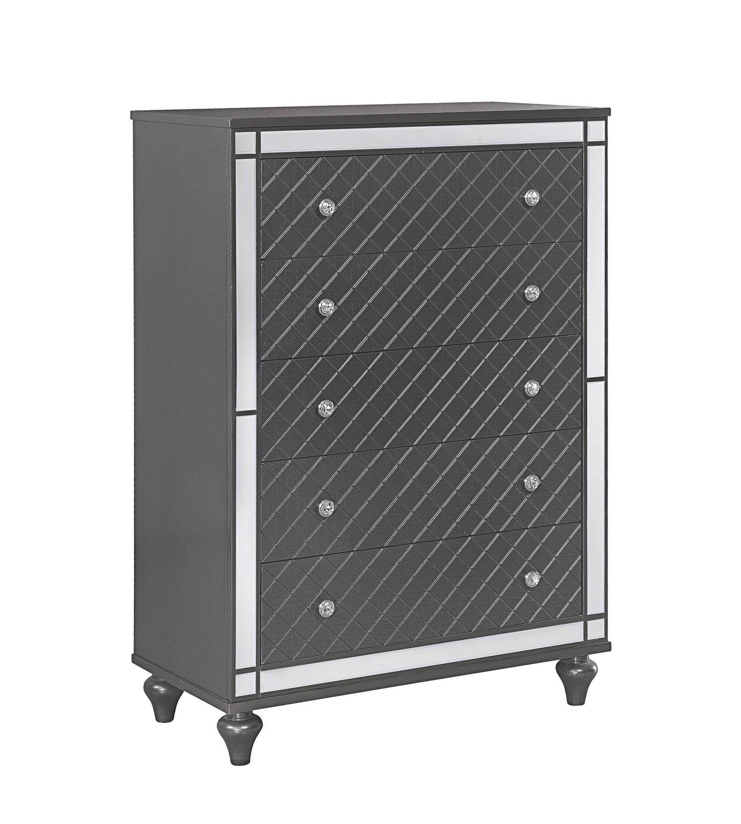 Refino Dark Gray Tall 5 Drawer Chest