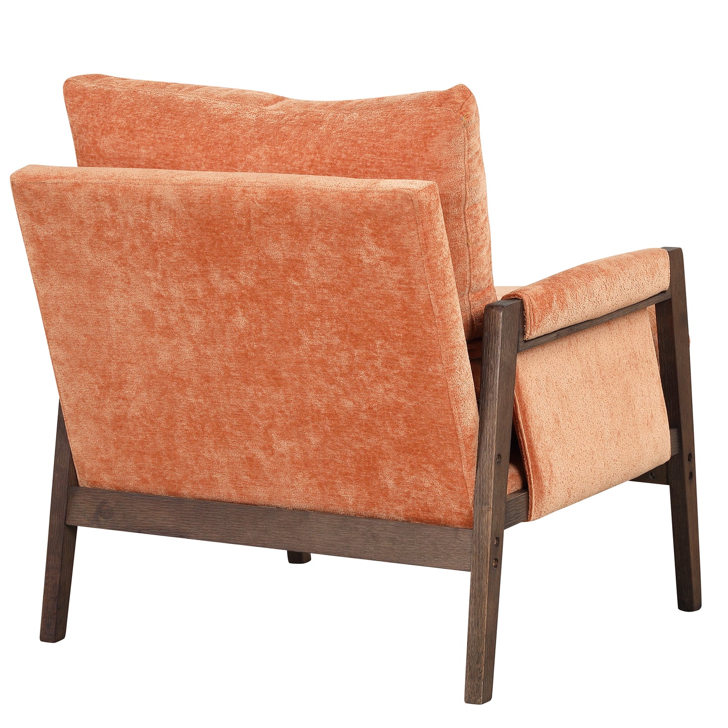 Orange Cream Velvet Accent Arm Chair