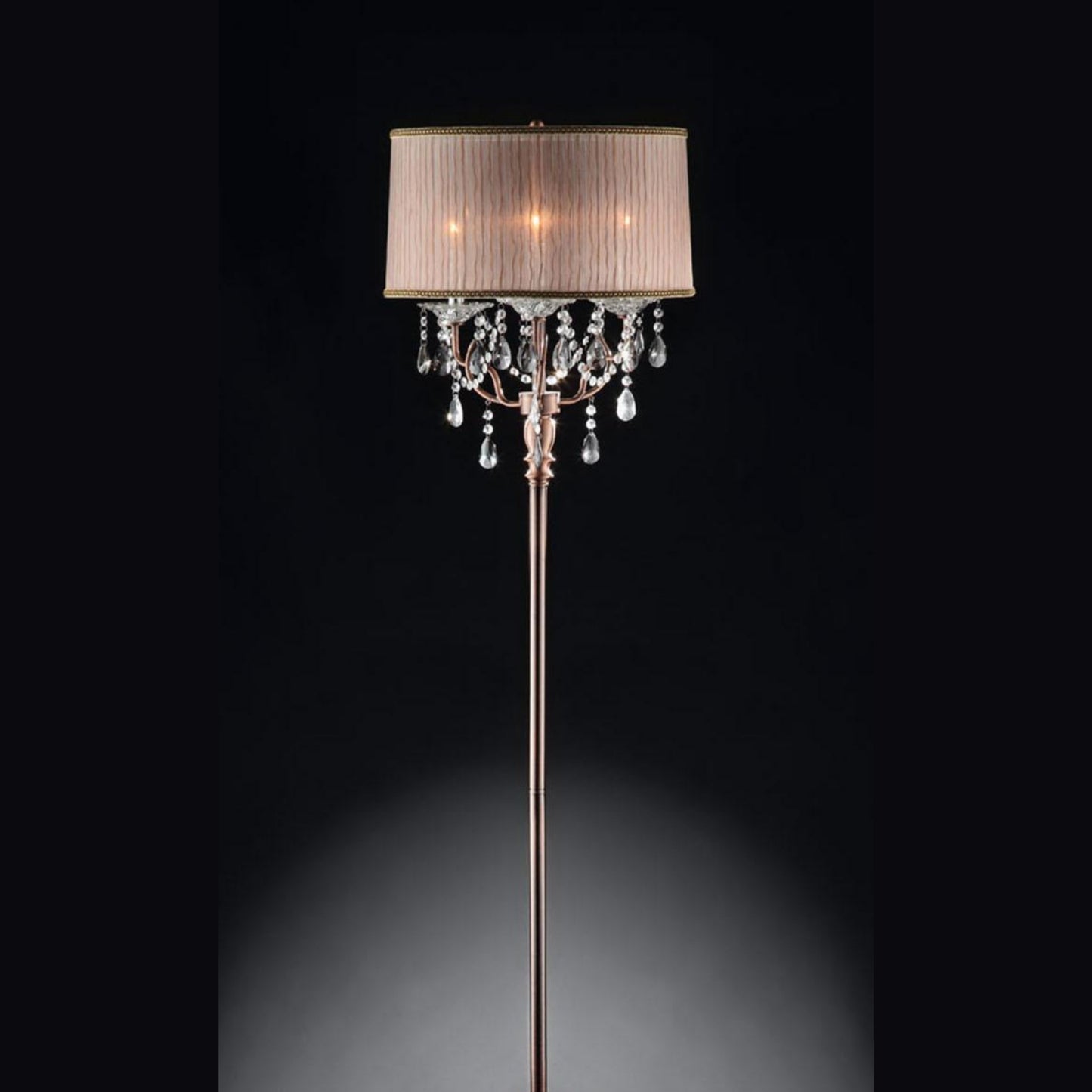 Pink Shaded Chandelier Floor Lamp