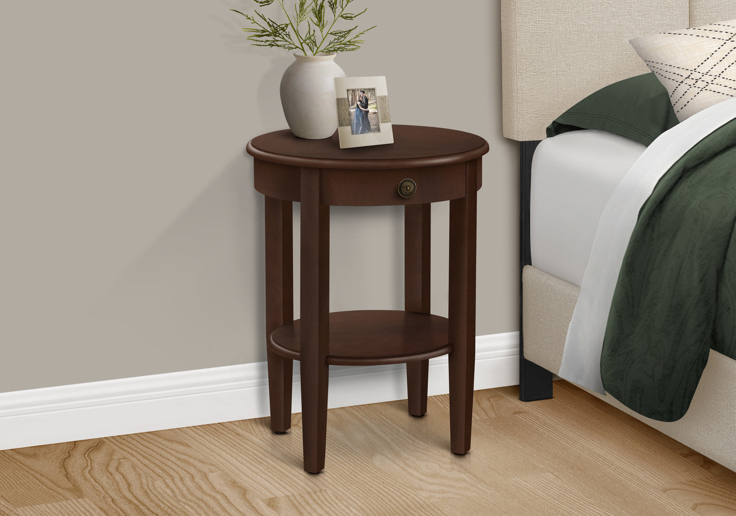 Minimalist 2 Tier Round End Table