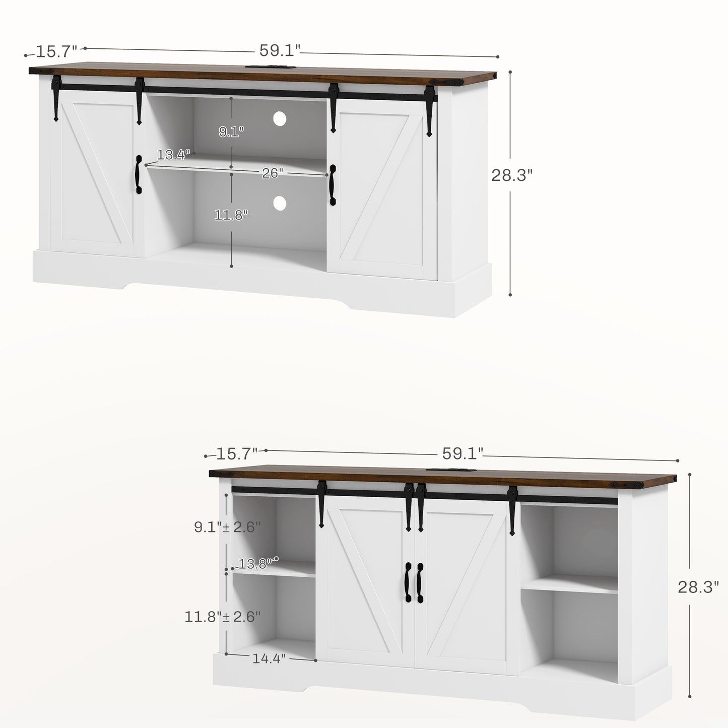 White Farmhouse Sideboard Buffet Cabinet