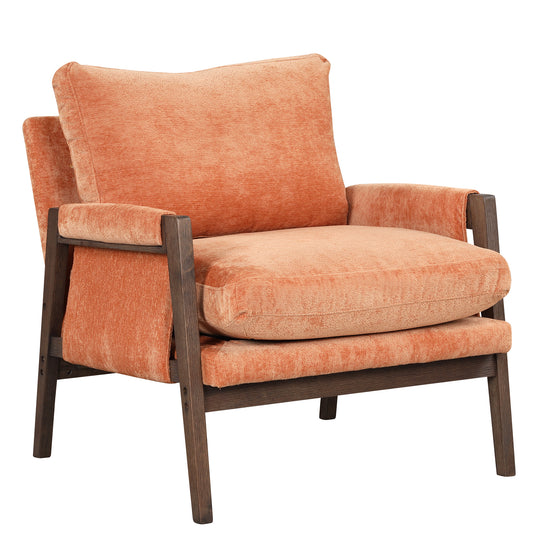 Orange Cream Velvet Accent Arm Chair