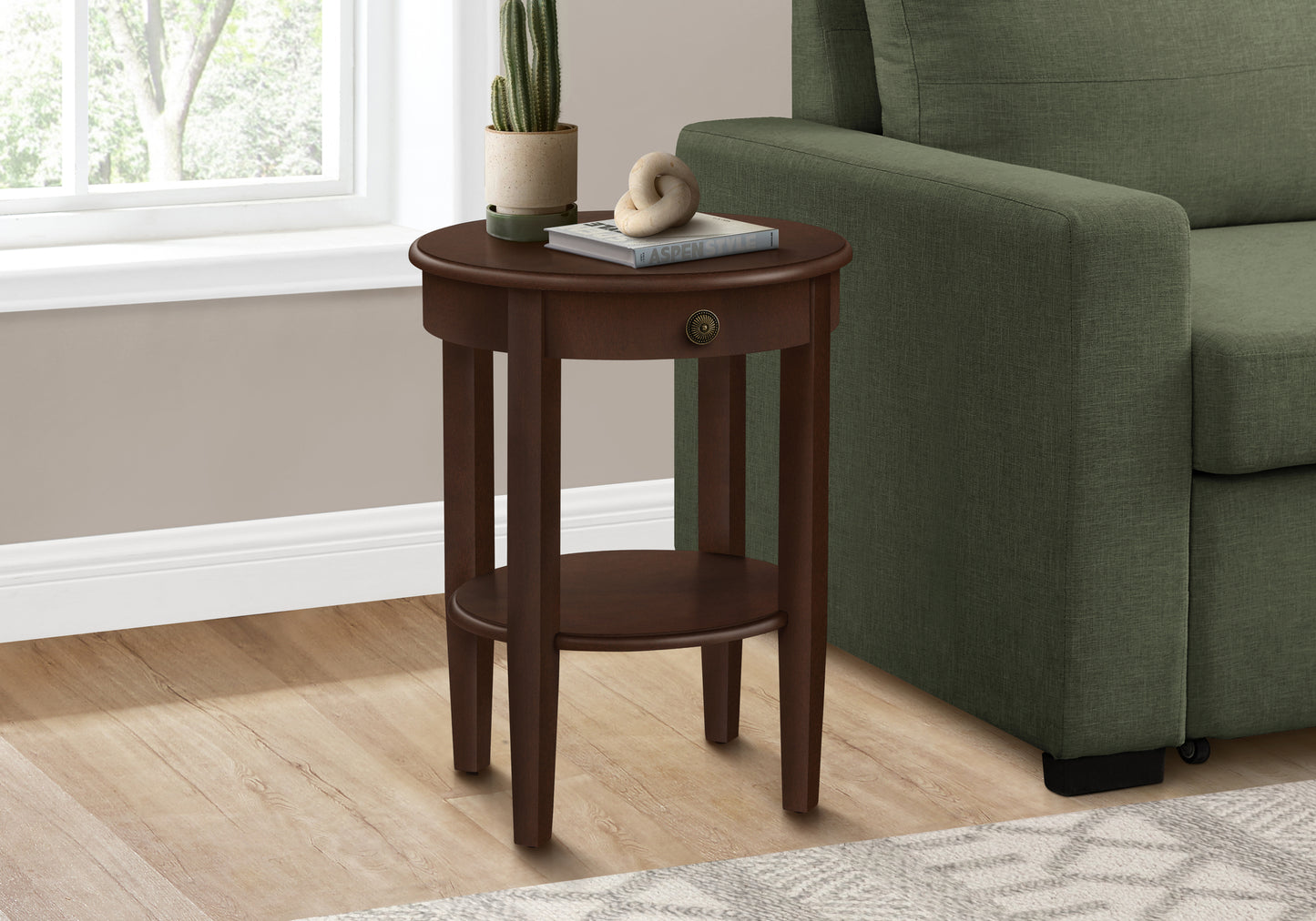 Minimalist 2 Tier Round End Table