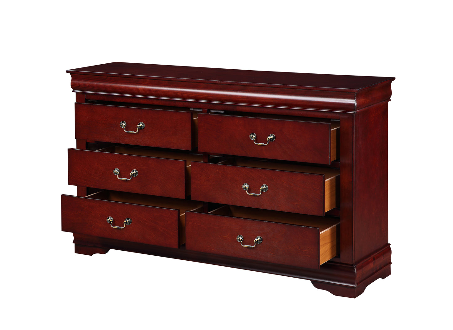 Louis Philippe 6 Drawer Cherry Dresser