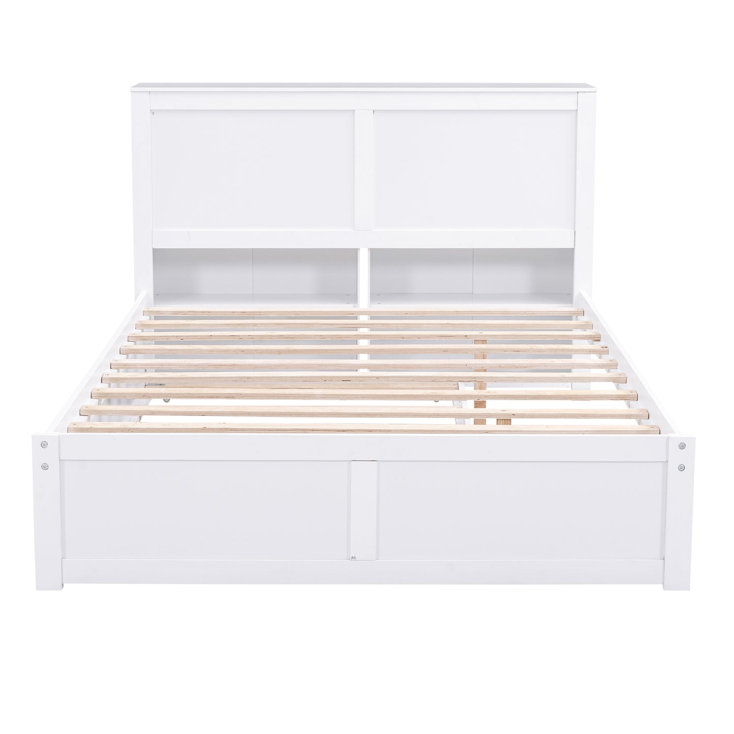 Full Size Storage Bed with Pull Out Shelves and Twin Trundle