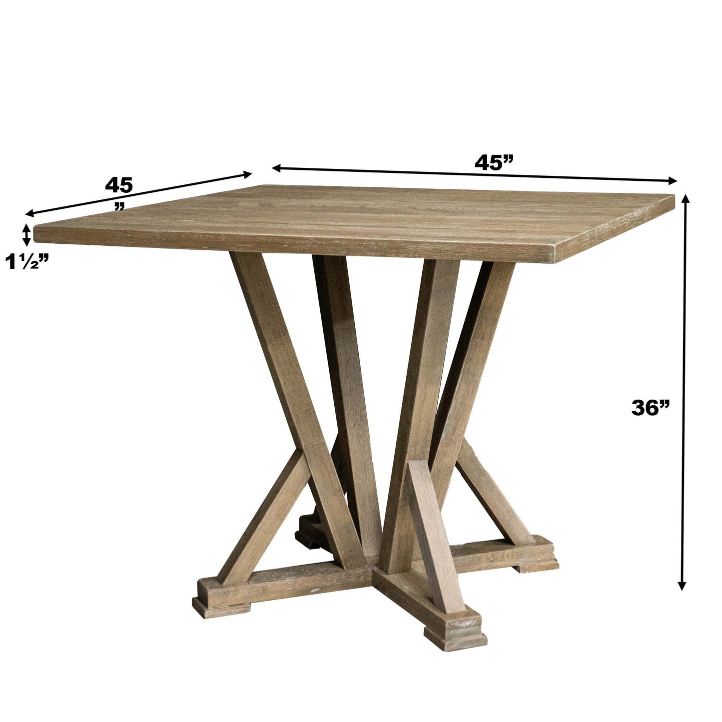 Rustic Rubberwood Dining Table