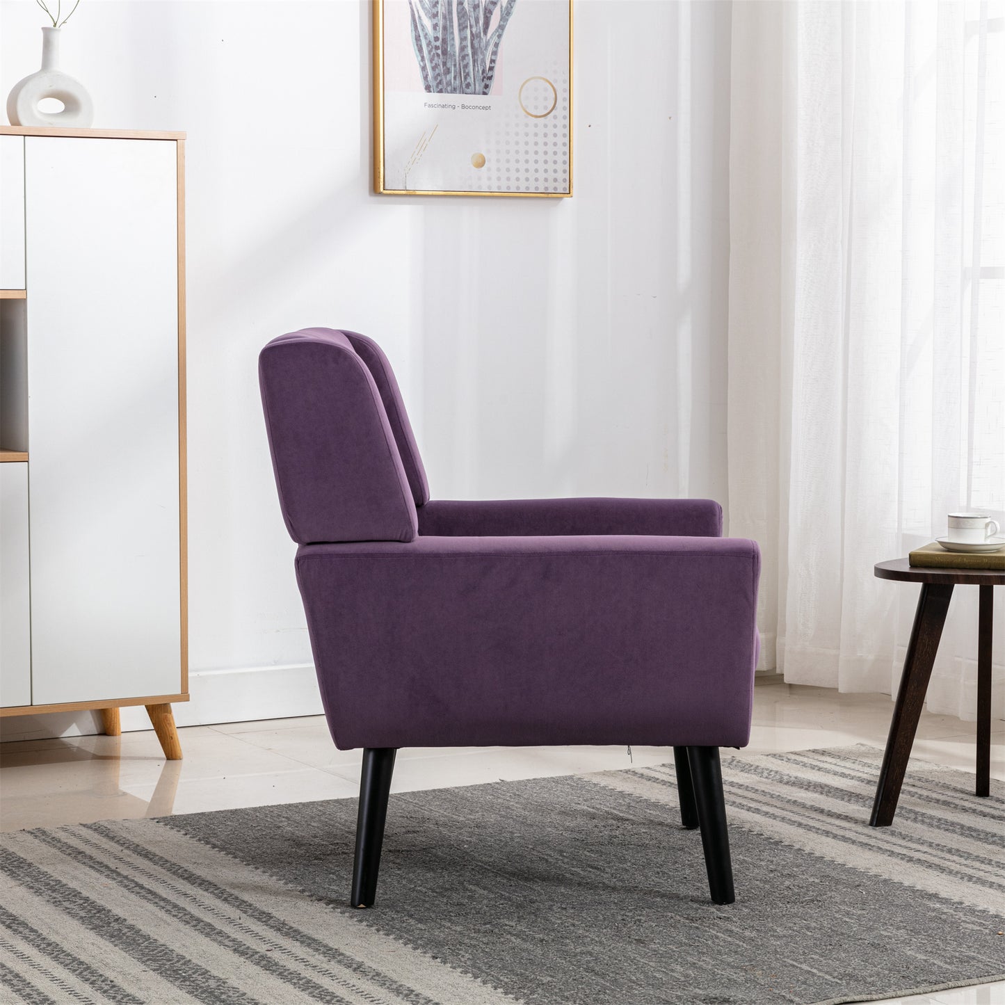 Purple Velvet Accent Chair