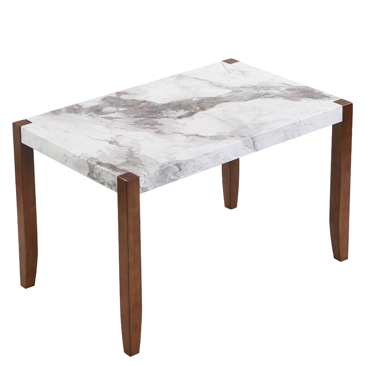 Faux Marble 5-Piece Dining Set