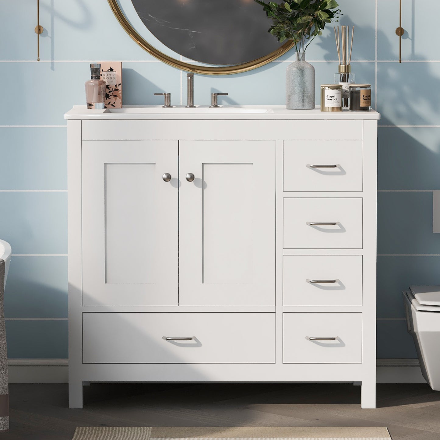 White Bathroom Vanity Sink Combo