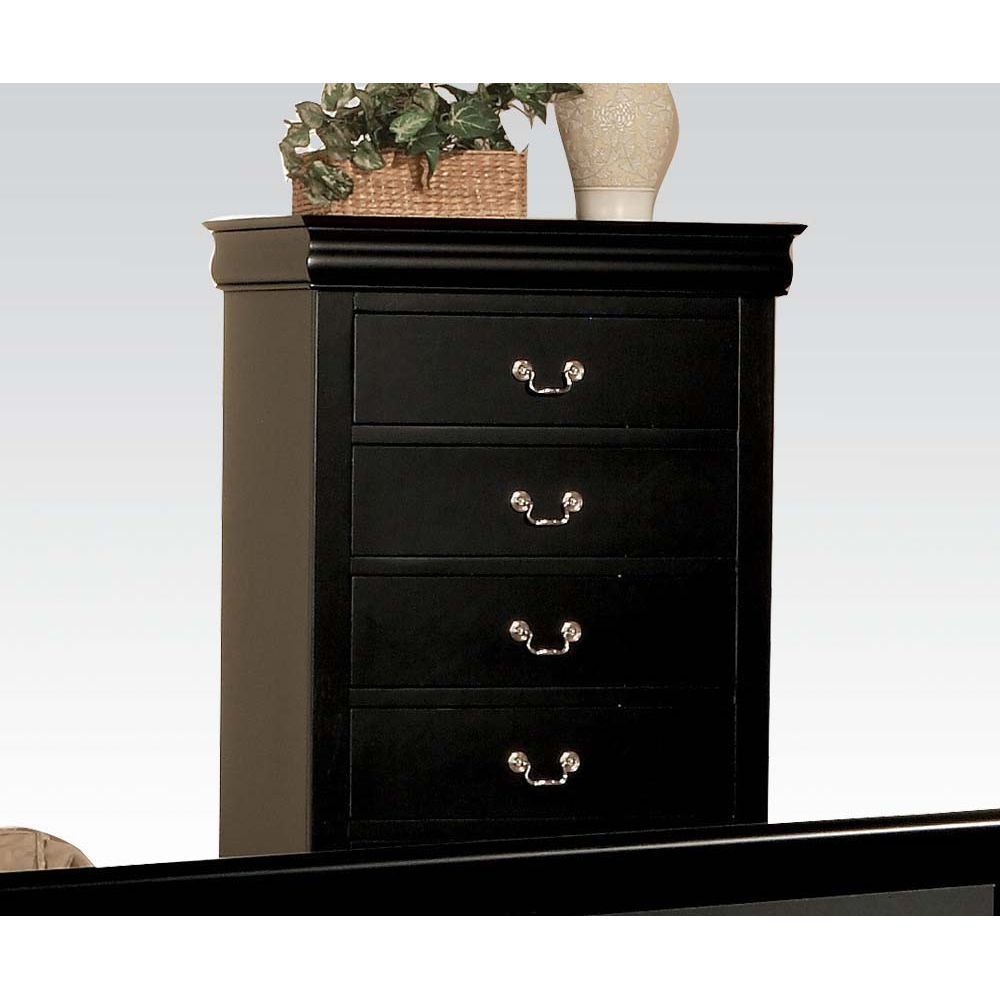 Tall Black 5 Drawer Chest