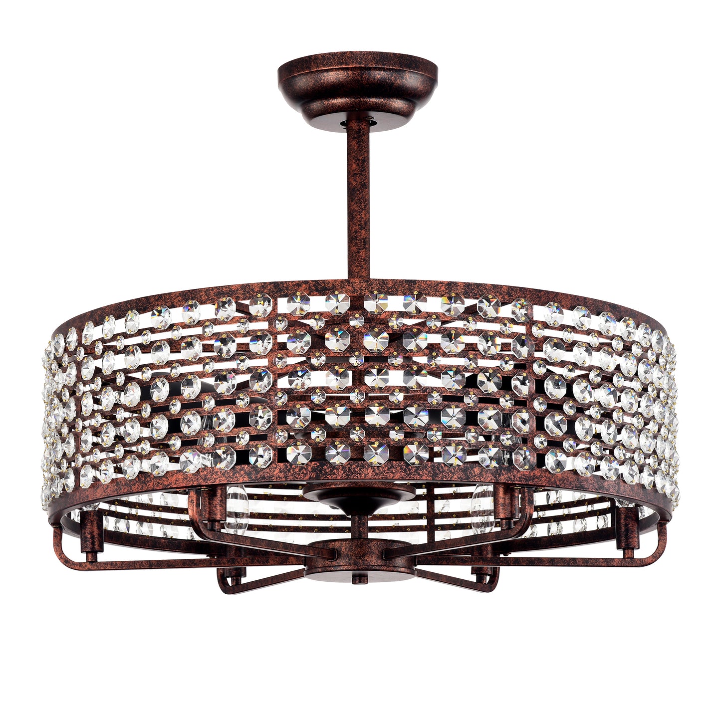 Rustic Crystal Ceiling Fan Light