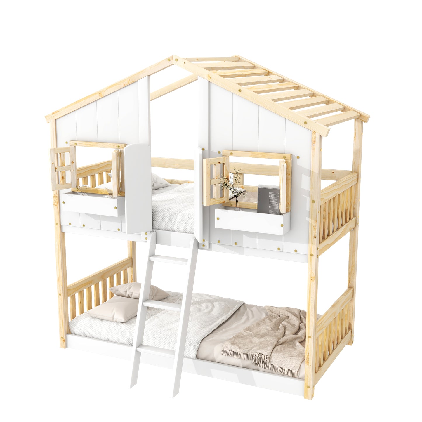 Twin over Twin  Townhouse Bunk Bed