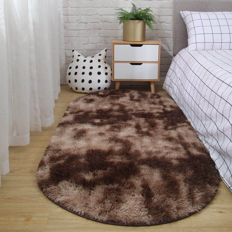 Furry Oval Rug.