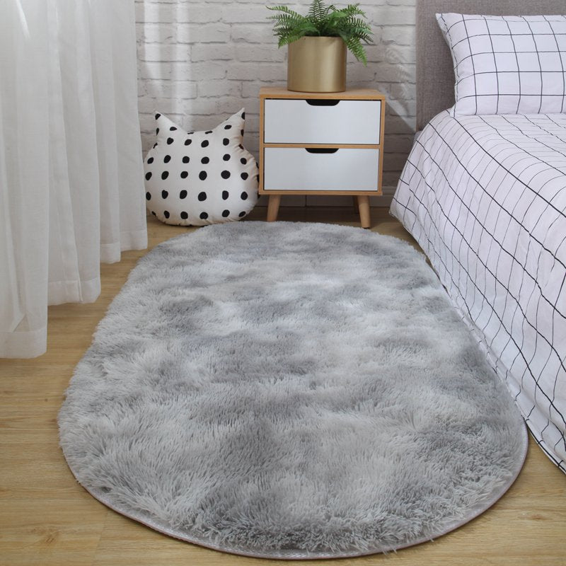 Furry Oval Rug.