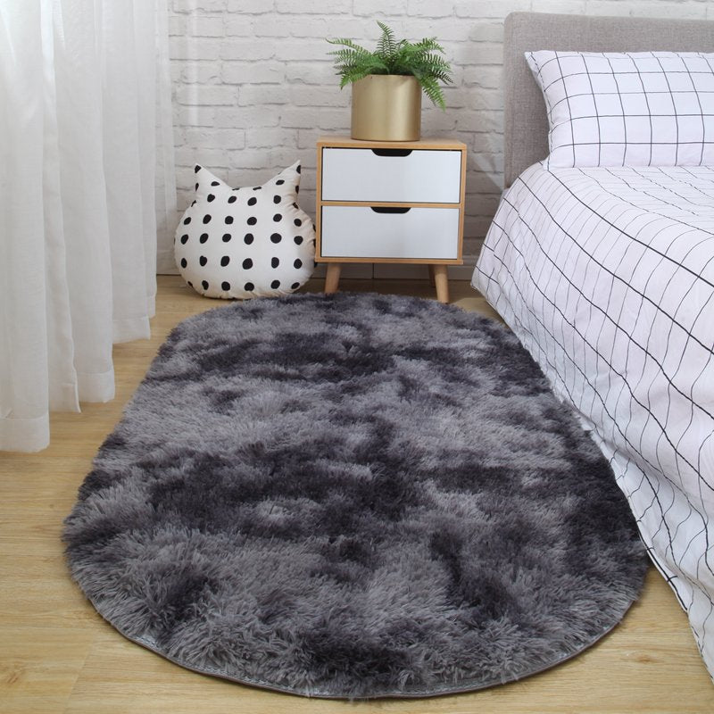 Furry Oval Rug.