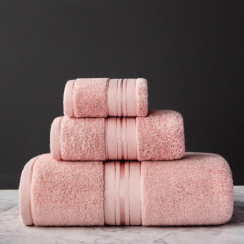 Thick Cotton Pink Towel Set