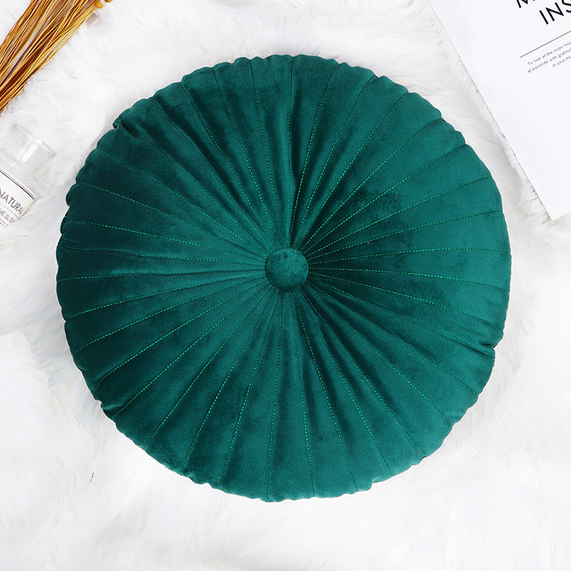 Teal Round Velvet Throw Pillow