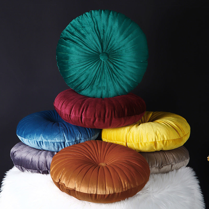 Round Velvet Throw Pillow