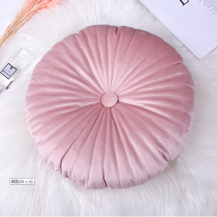 Round Velvet Throw Pillow