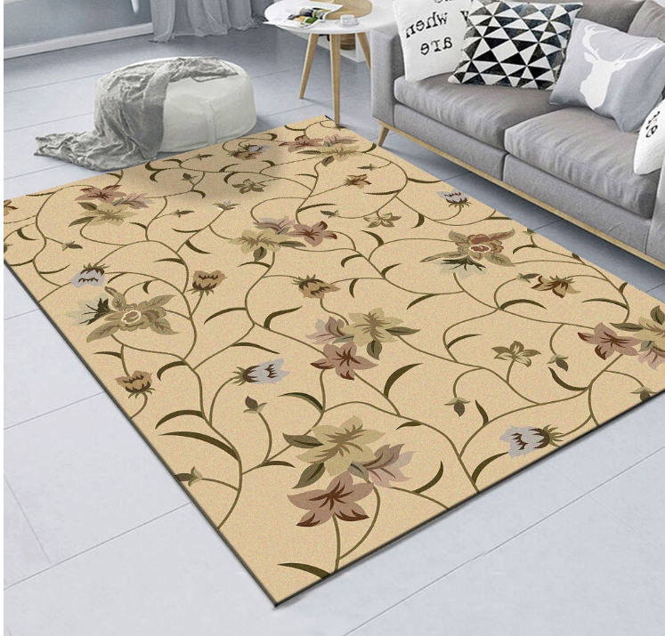 Gold Floral Area Rug