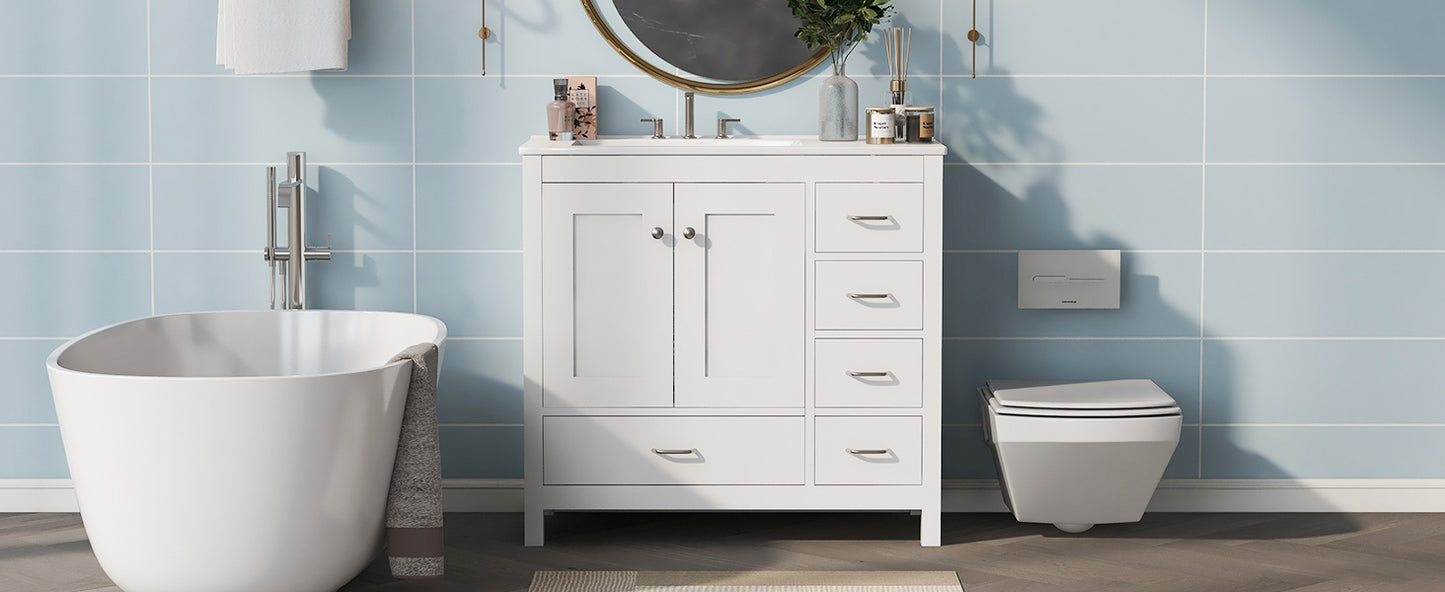 White Bathroom Vanity Sink Combo