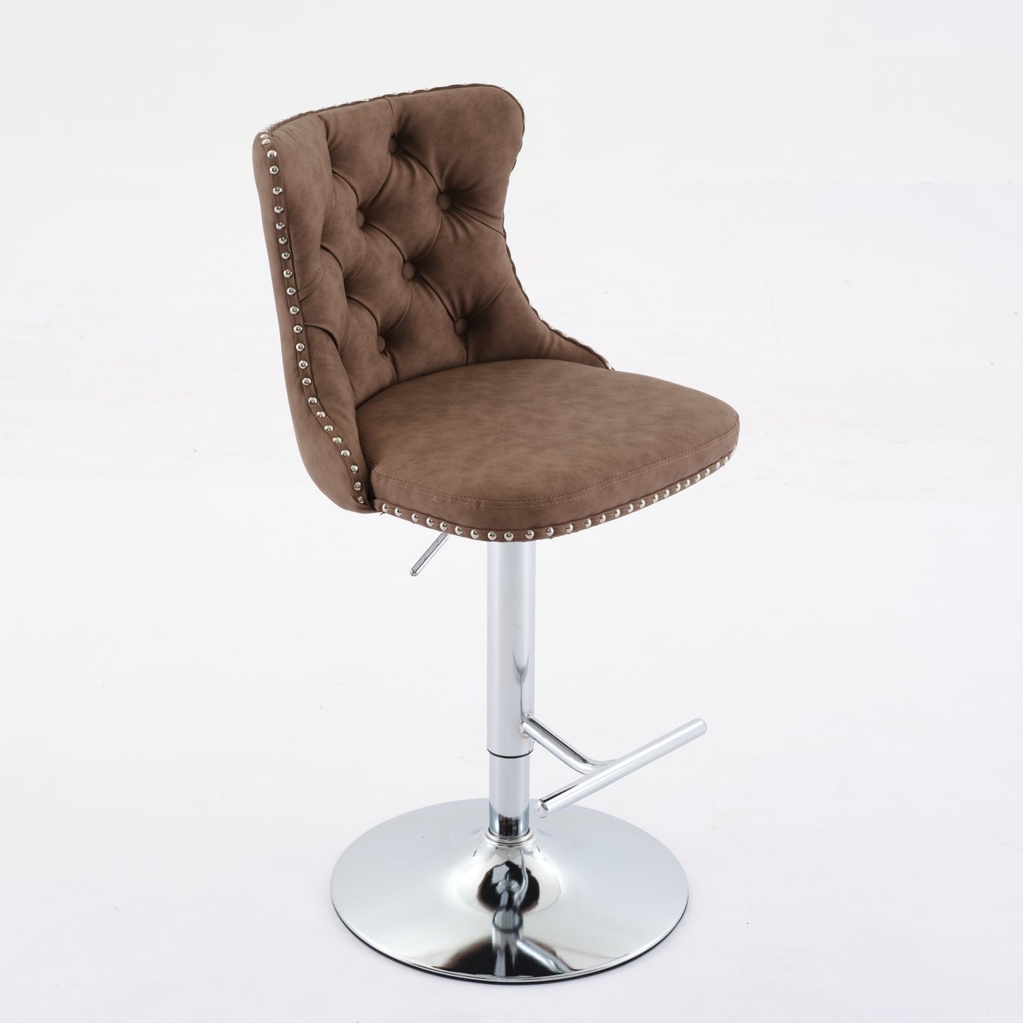 Swivel Brown PU leather Barstools