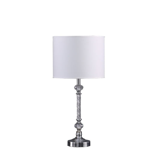 19.25" Twisted Crystal Silver Table Lamp