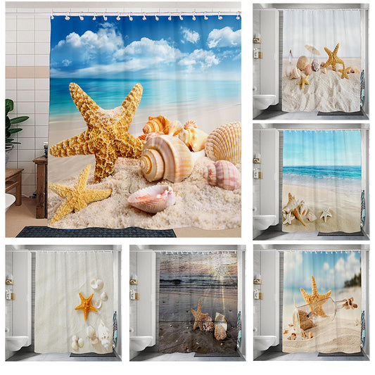  Beach Shells Shower Curtain