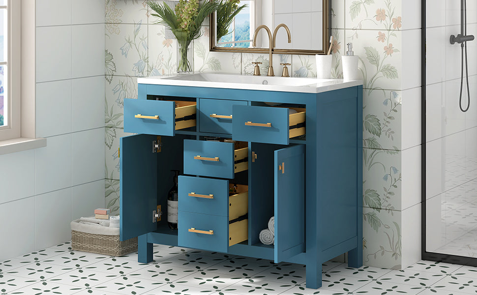 Blue Bathroom Vanity Sink Combo