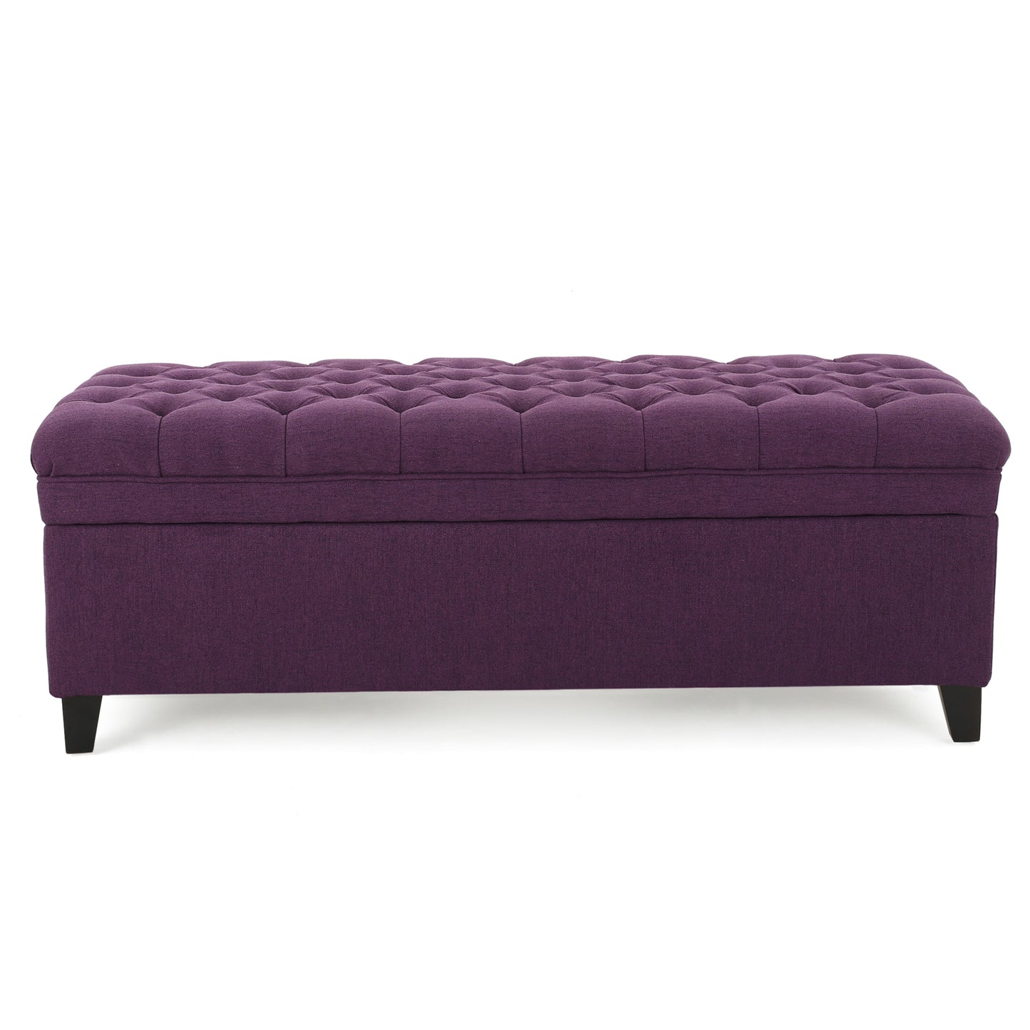 Purple Button Tufted Velvet Storage Bench