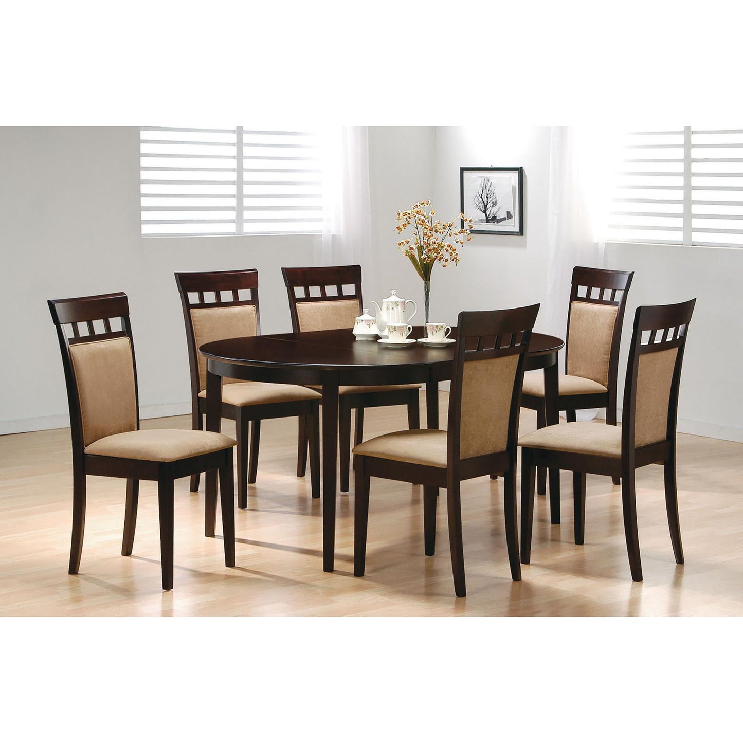 Oval Cappuccino Dining Table