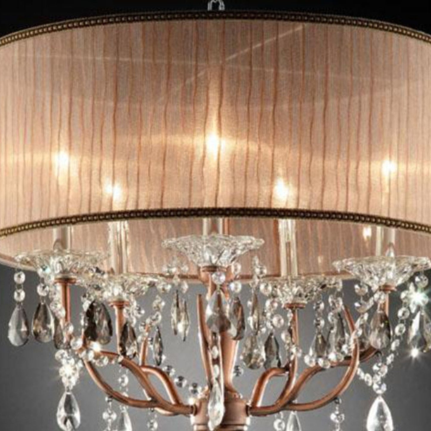 Pink Shaded Crystal Chandelier