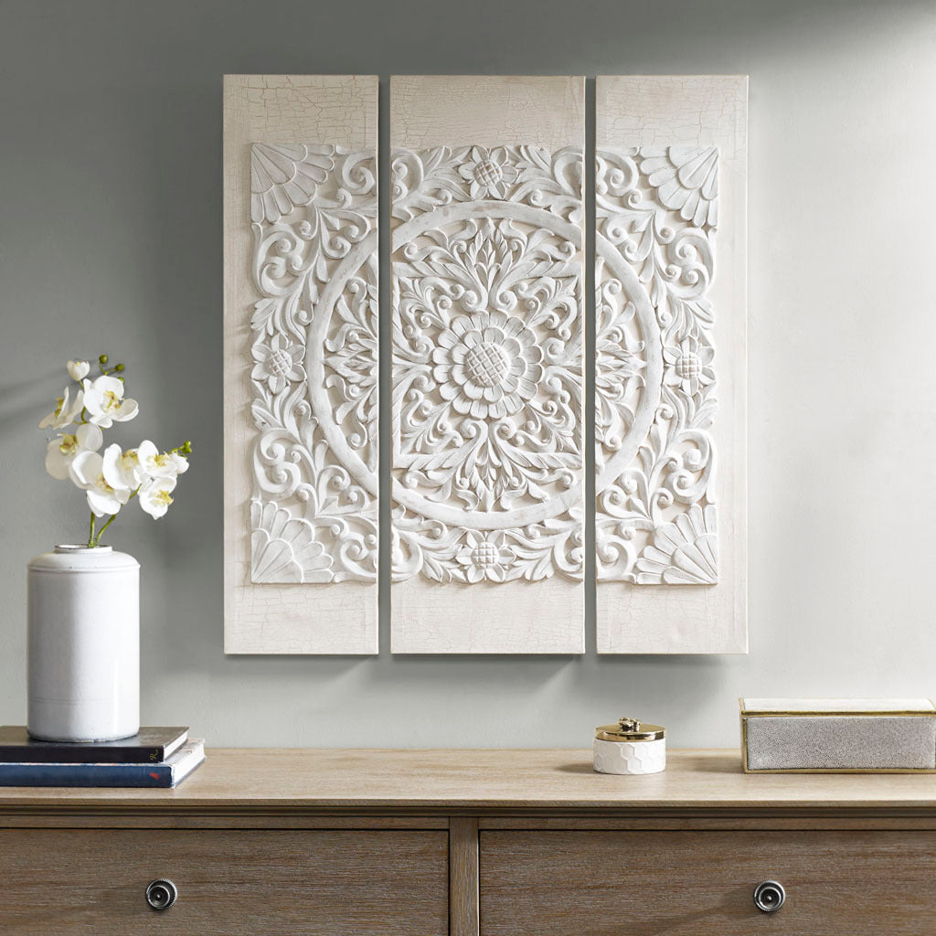 Triptych 3-pc Dimensional Resin Canvas Wall Art