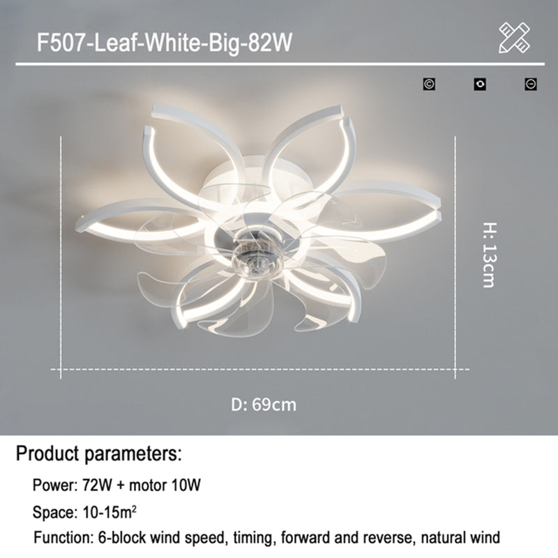 Intelligent Suction Floral Ceiling Fan Lamp