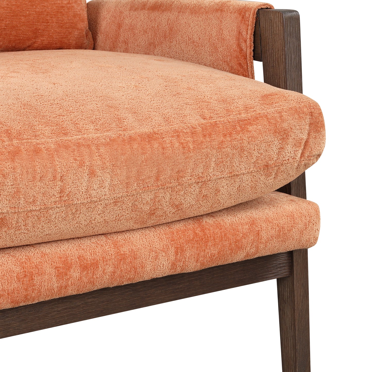 Orange Cream Velvet Accent Arm Chair