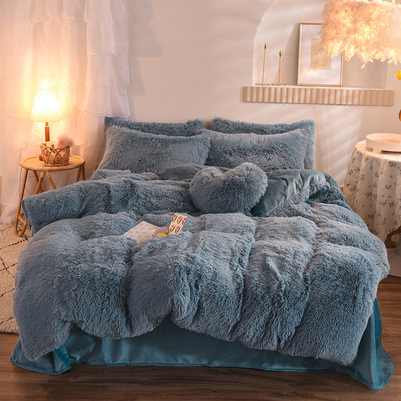 Luxury Thick Furry Fleece Duvet Cover Set.