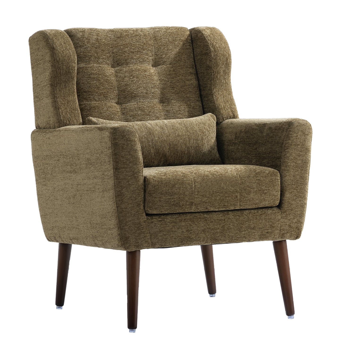 Olive Tufted Chenille Arm Chair