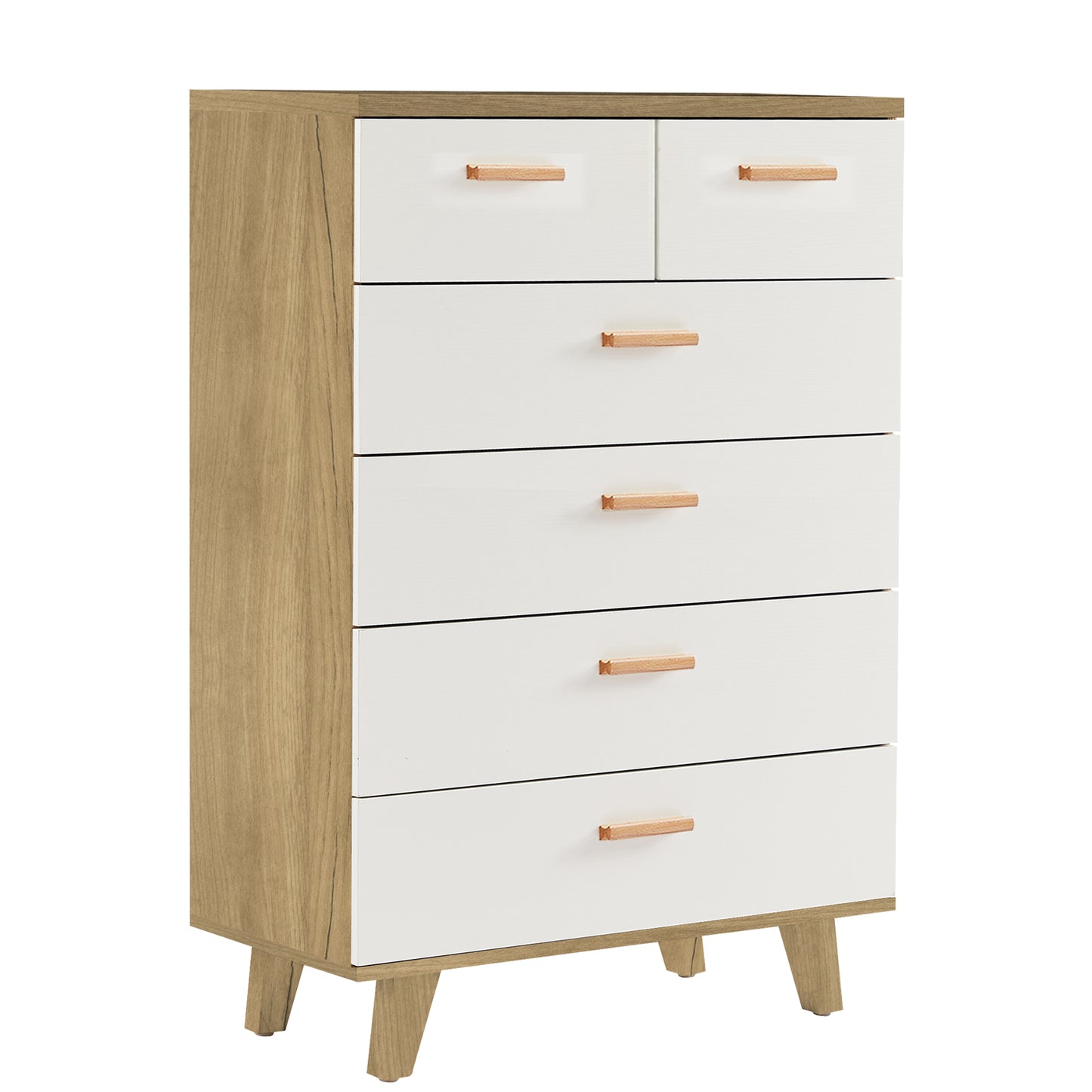 Tall White & Brown Dresser