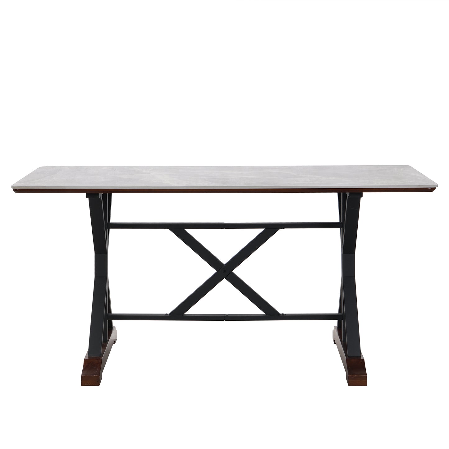 Solid Gray Faux Marble Dining Table