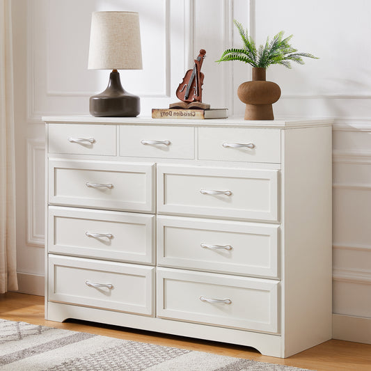 White 9 Drawer Bedroom Dresser