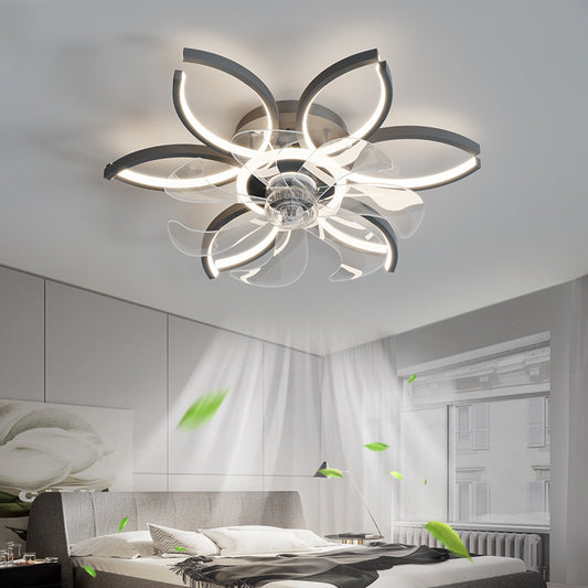 Intelligent Suction Floral Ceiling Fan Lamp