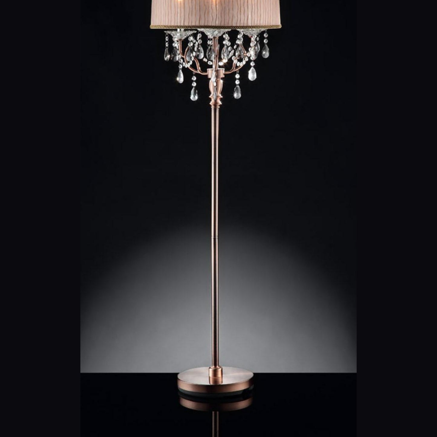 Pink Shaded Chandelier Floor Lamp