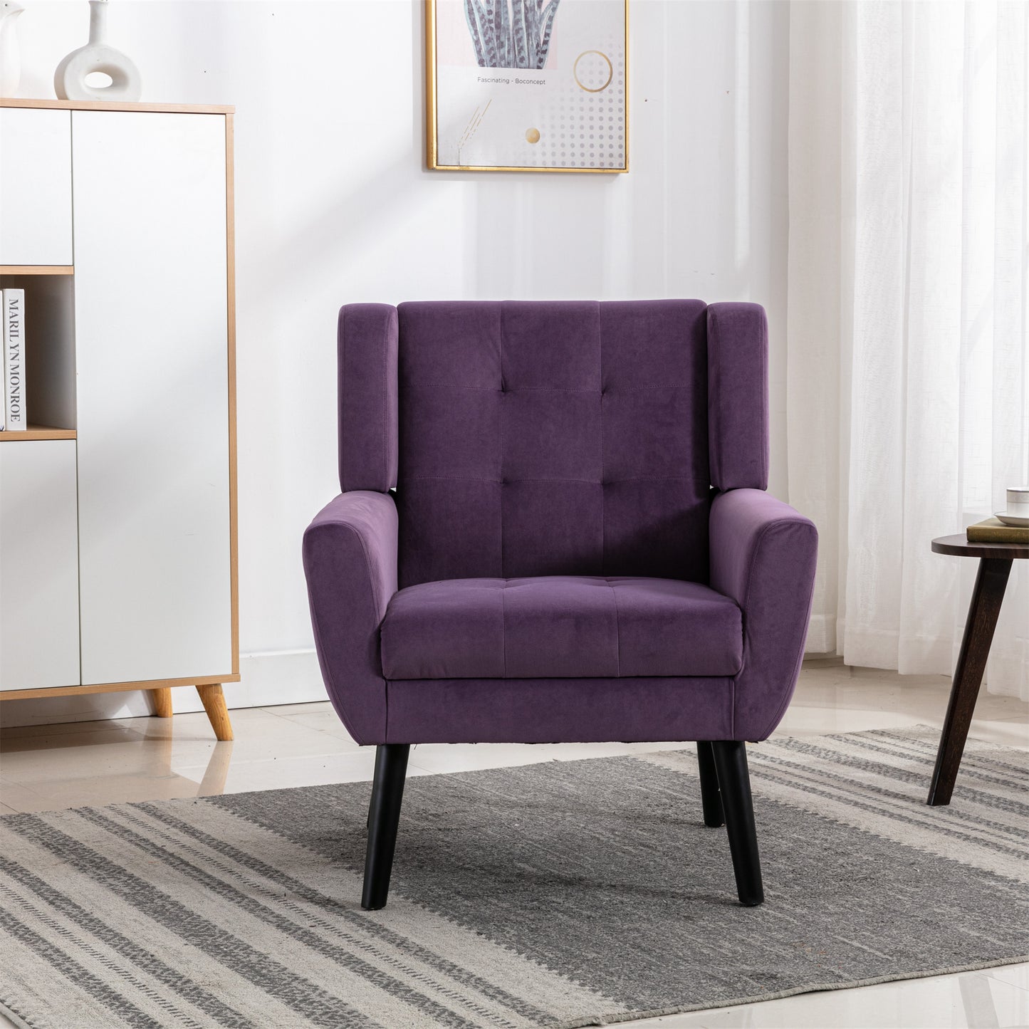 Purple Velvet Accent Chair