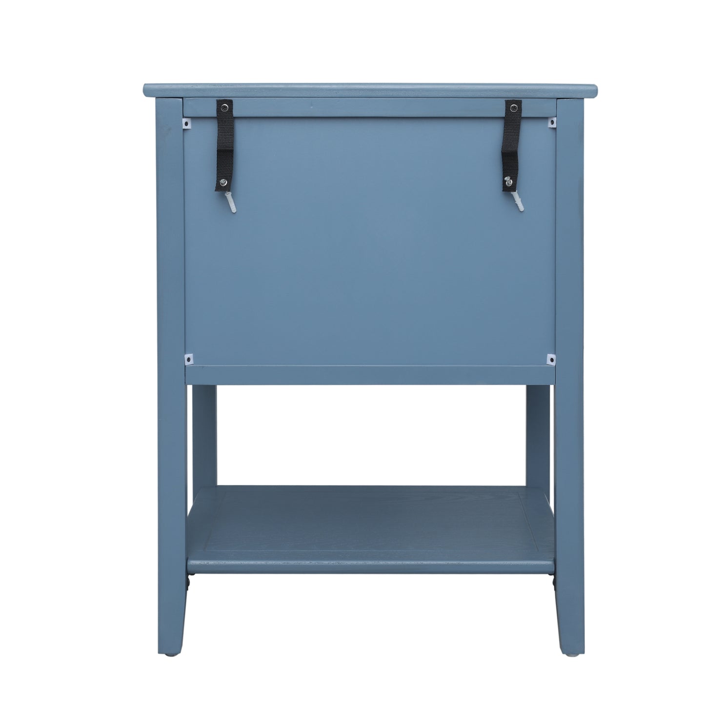 Blue Rattan 2 Drawer Side Table