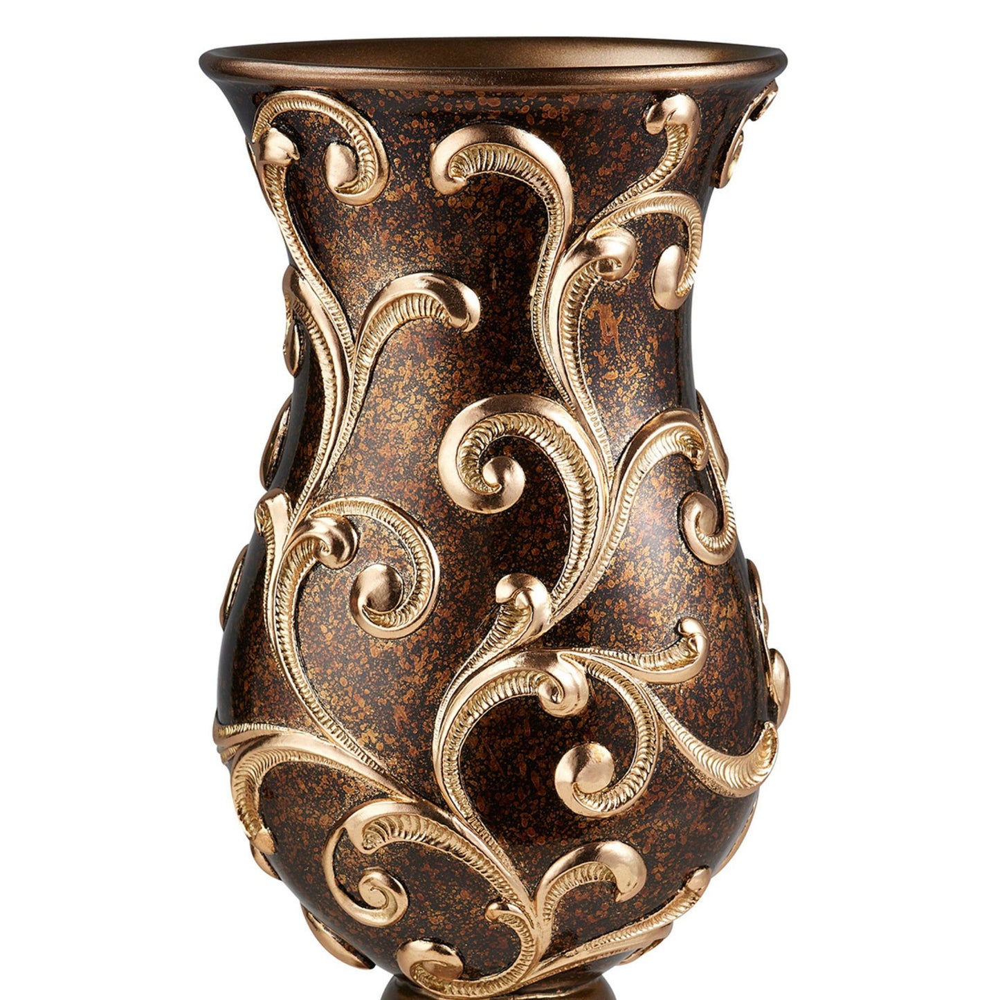 "Odysseus" Baroque Style w/ Gold Floral Filigree Vase