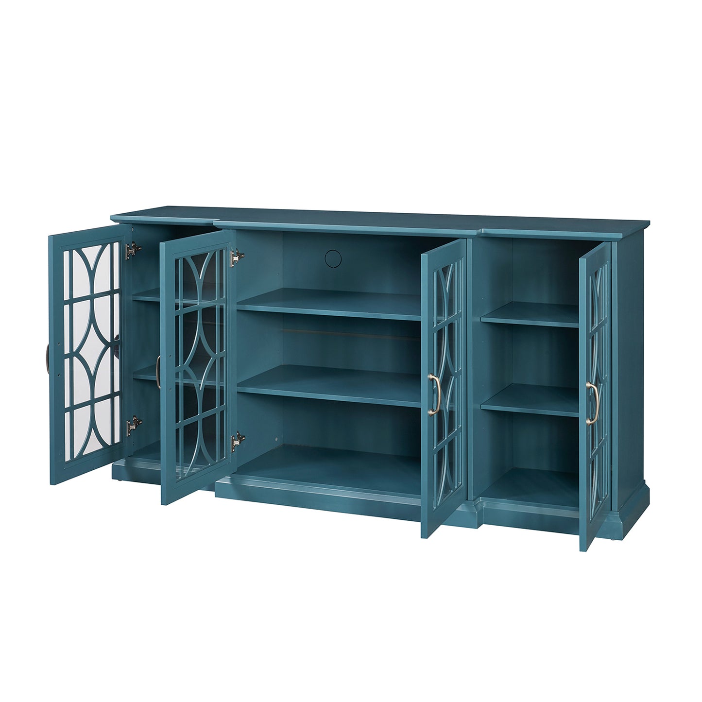 Teal Blue 63" TV Stand Storage Cabinet