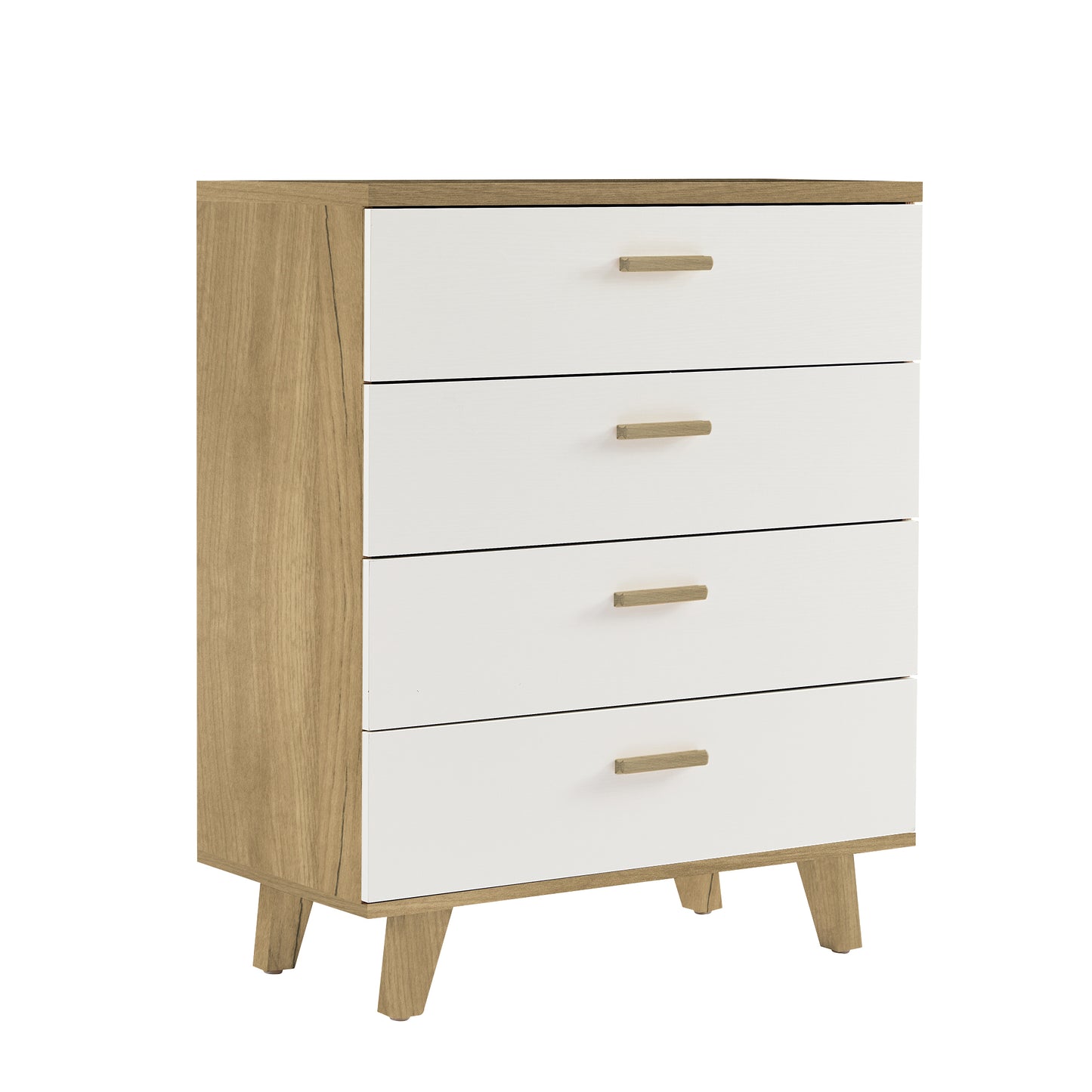 White & Brown 4 Drawer Dresser