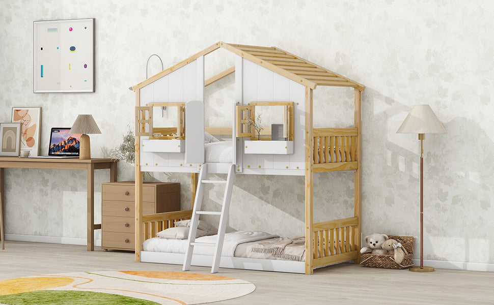 Twin over Twin  Townhouse Bunk Bed